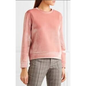 MAJE TORINA VELVET SWEATSHIRT PINK ROSE NWOT SIZE 1- US SMALL